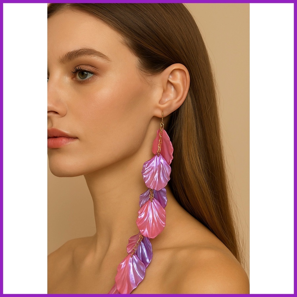 Noir Seashell Earrings | Purple + Lavender